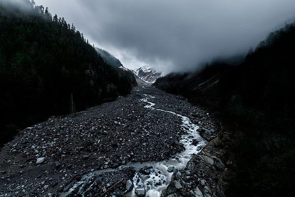 Mount Rainier an hour after sunset